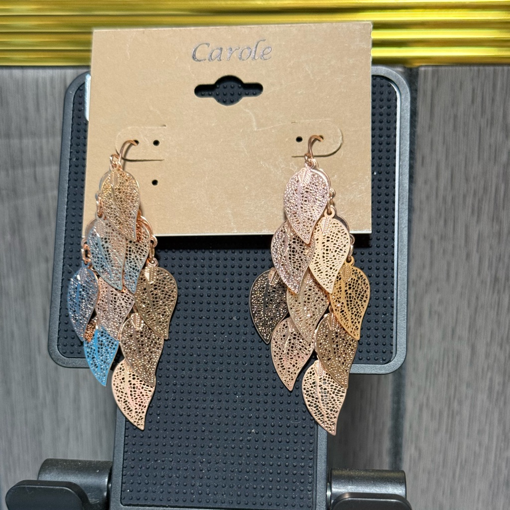 Carolee Gold And Silver Leaf Earrings